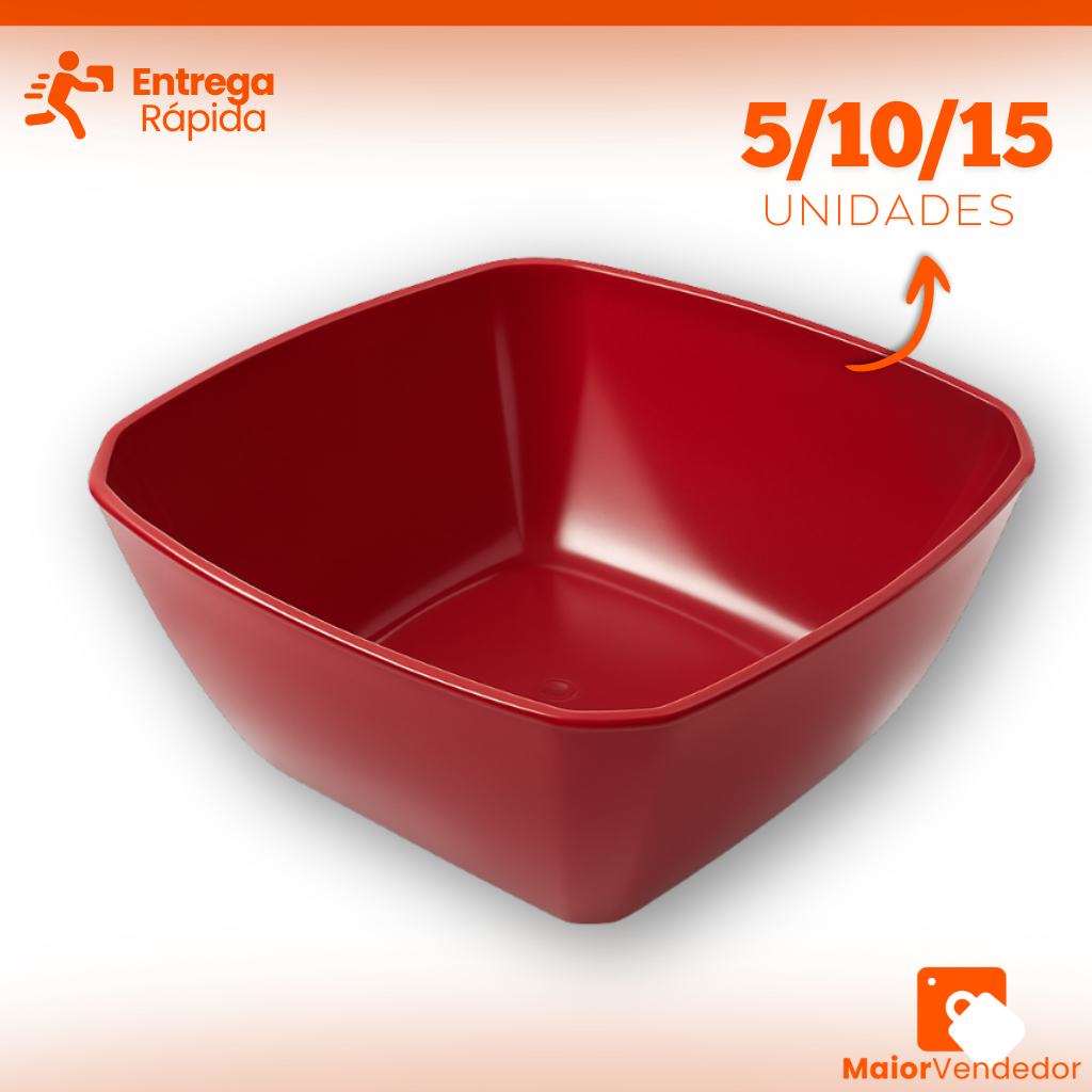 Kit Saladeiras Octógono Plásticas Preto, Branco e Vermelho 2L Tigela Multiuso Saladas Frutas Mesa em Oferta na Shopee