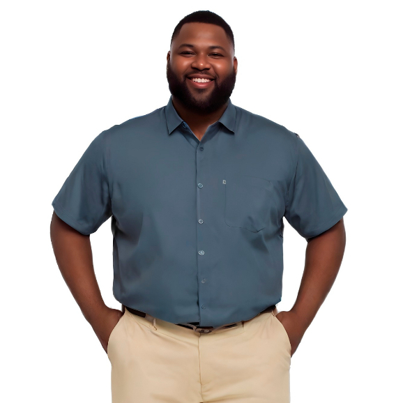 Camisa Social Amil Plus Size Masculina Manga Curta - Envio Rápido Uniformes Dia a Dia