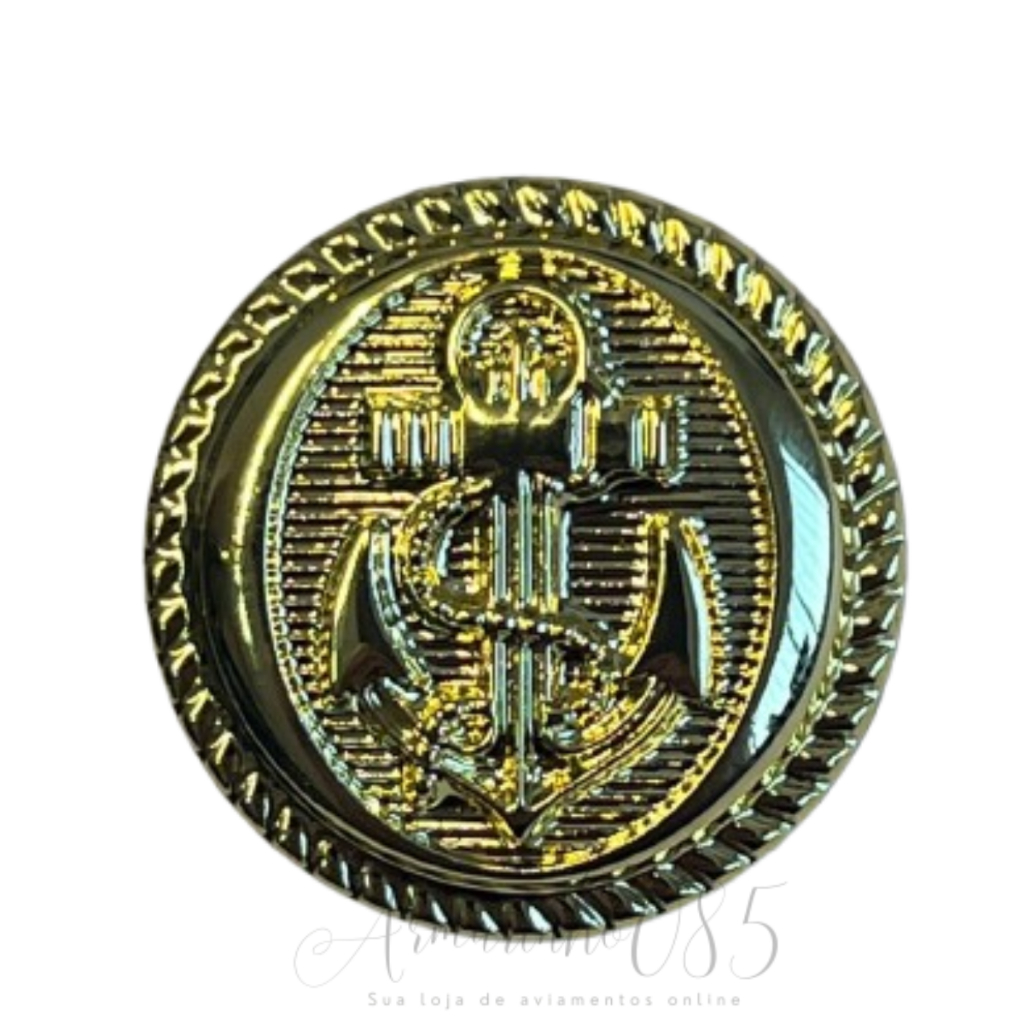 Botão Dourado Ancora Com Pé C/50 unidades Confecção - Escolha o tamanho