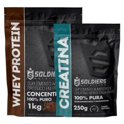 Kit Whey Protein Concentrado 1Kg + Creatina Monohidratada 100% Pura - Soldiers Nutrition