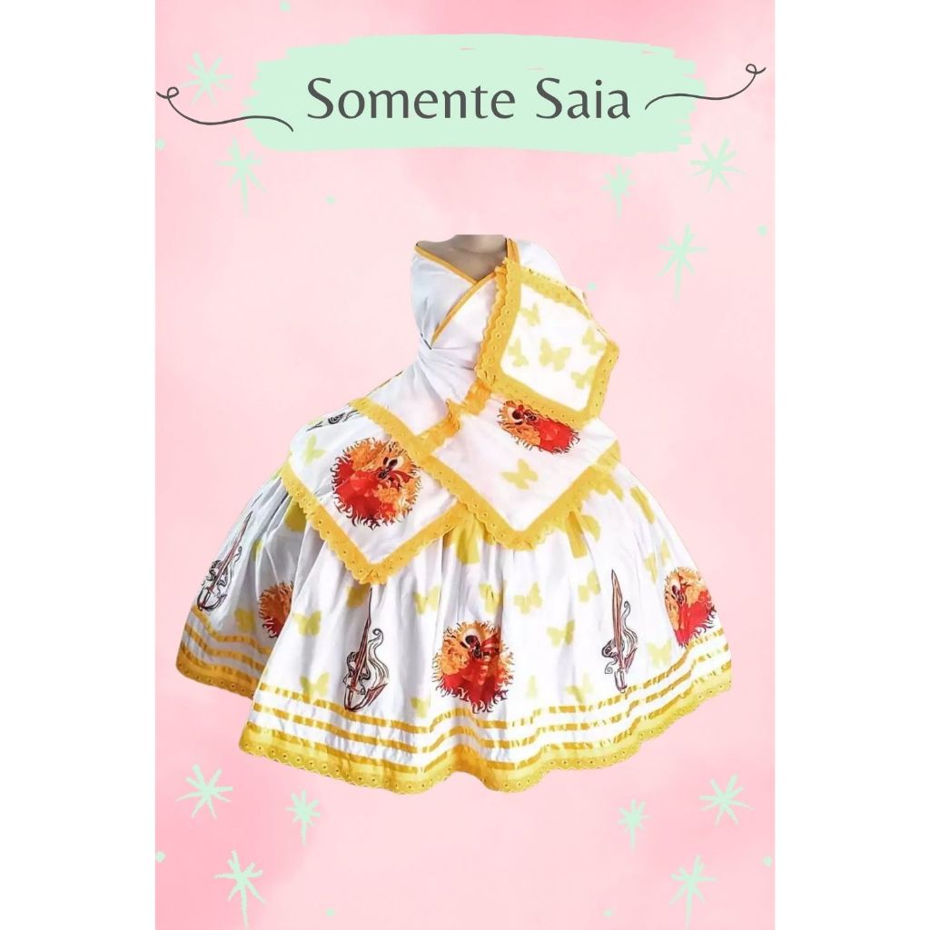 SAIA YANSÃ AMARELO - OYA AMARELO - SAIA COM 5 MTS DE RODA PARA UMBANDA E CANDOMBLÉ