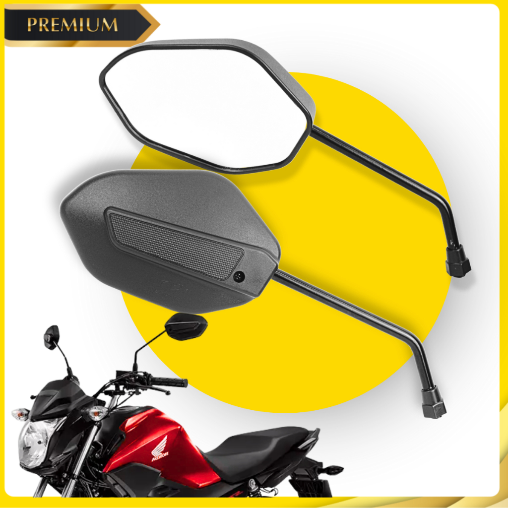 Par Retrovisor Moto Honda Cg Titan Fan Start 125 150 160 Universal Modelo Original Honda 10mm em Oferta na Shopee