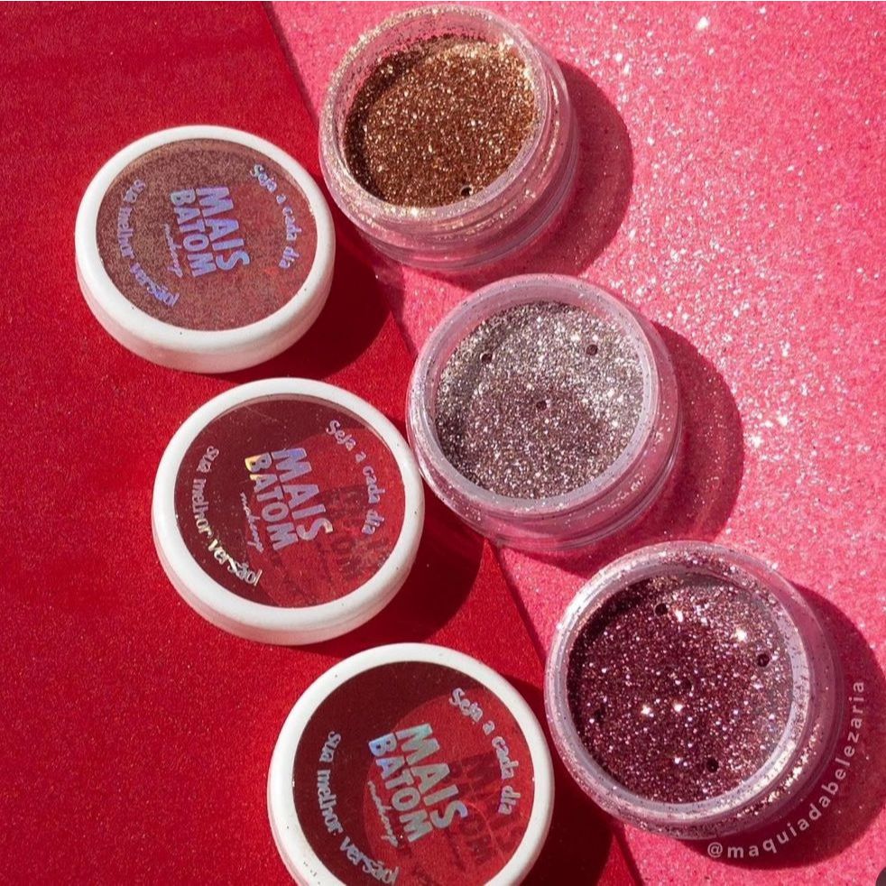 Glitter Maquiagem Profissional Brilho Intenso Textura Extra Fina Olhos | Mais Batom Envio Imediato