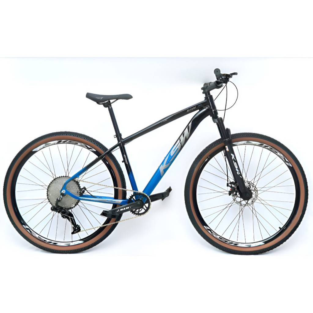 Bicicleta Aro 29 Ksw XLT MWZA Alumínio 12v Kit 1x12v Pedivela Single K7 11/50 Freio a Disco Mecânico Mountain Bike