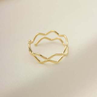 Anel Ajustável Feminino Aro Duplo, Semijoia Banhado a Ouro 18k, Elegante Uso Diário em Oferta na Shopee