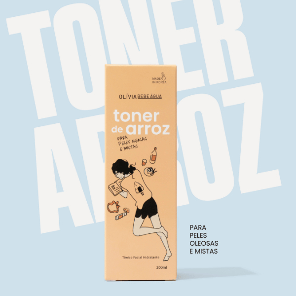 Toner de Arroz - Olívia Bebe Água Tônico Facial Hidratante para Peles Oleosas e Mistas 200ml