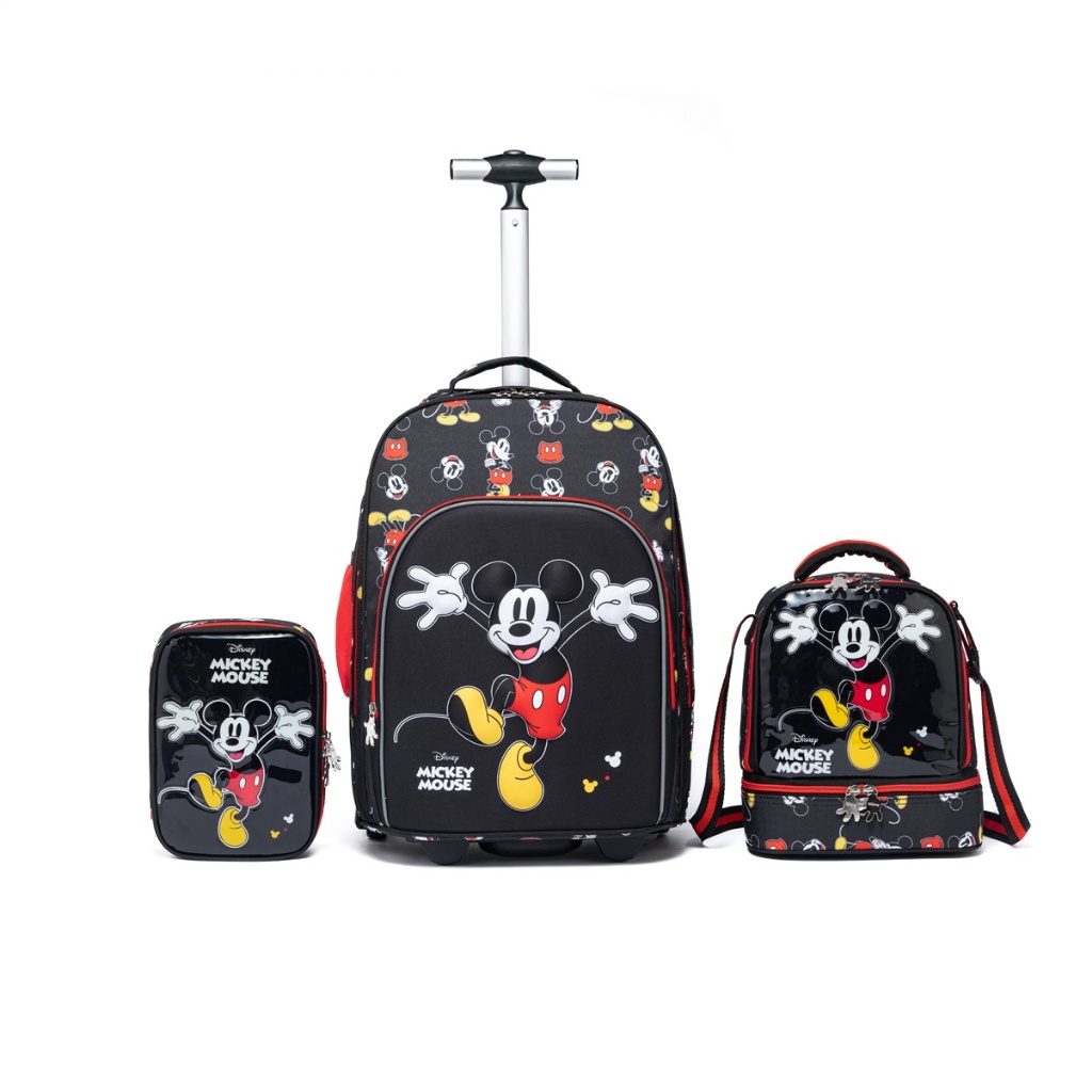 Kit Mochila Rodinhas Lancheira Estojo Mickey Mouse Escolar Infantil em Oferta na Shopee