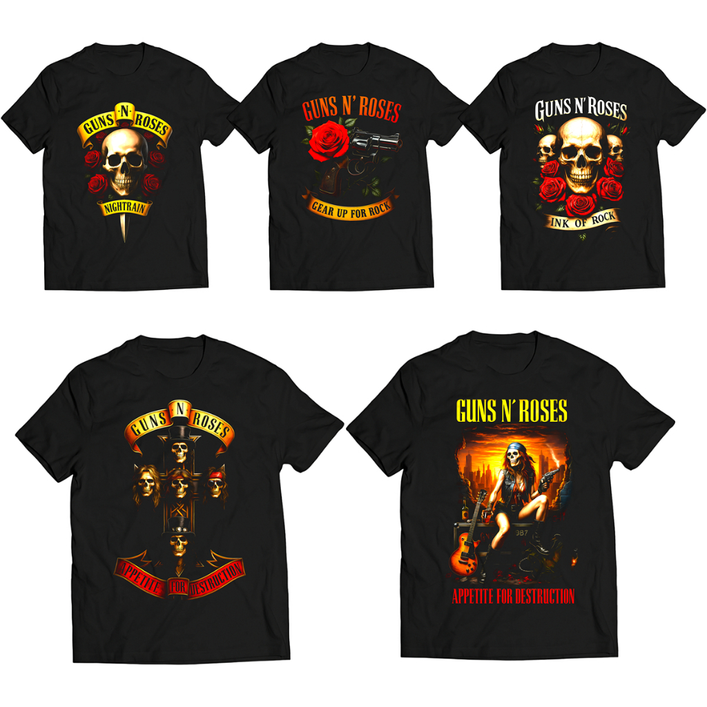 Camiseta Banda Guns N' Roses 100% Algodão Tamanho Unissex Diversas Estampas