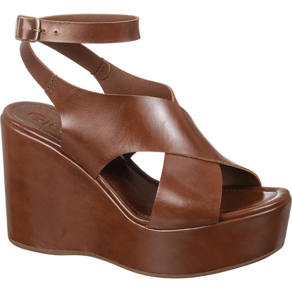 Sandália Feminina Plataforma Salto Alto Tiras Largas Cruzadas Estilosa Confortável GiGiL em Oferta na Shopee