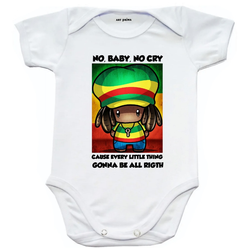 Body bebê Divertido Bob Marley - Don't cry Roupinha de Bebê Bob Marley Baby