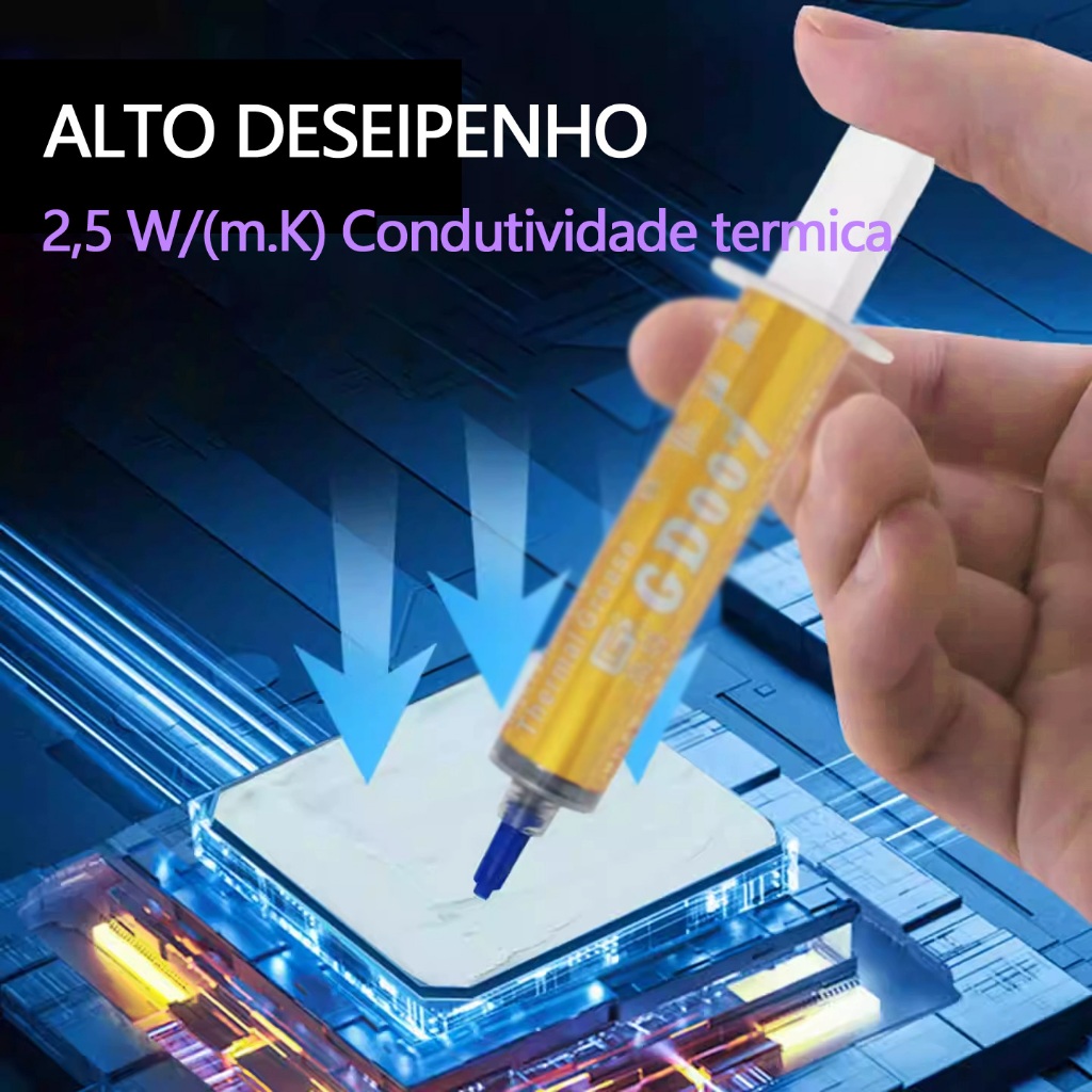Kit 3 Pasta Térmica 3g com Box Case - 2,5 W/MK Frostbite Alta Condutividade + Espátula Knup