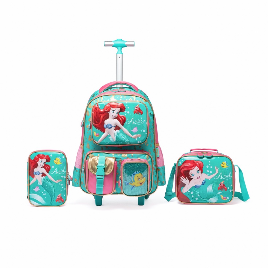 Kit Mochila Rodinha Sereia Ariel Disney Escolar Lancheira Estojo em Oferta na Shopee