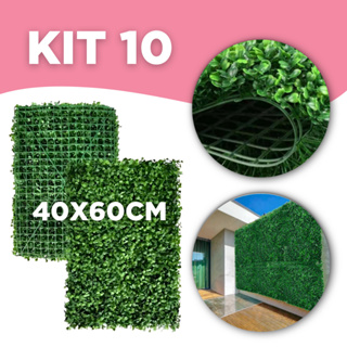 Kit C/10 Placa Buchinho 60x40 Jardim Vertical Artificial Parede Verde Painel Decorativo em Oferta na Shopee