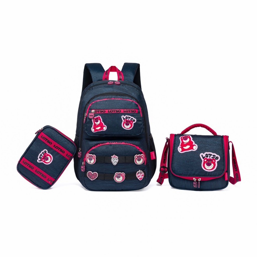 Kit Mochila Escolar Lancheira Estojo Lotso Toy Story Espaçosa Disney em Oferta na Shopee