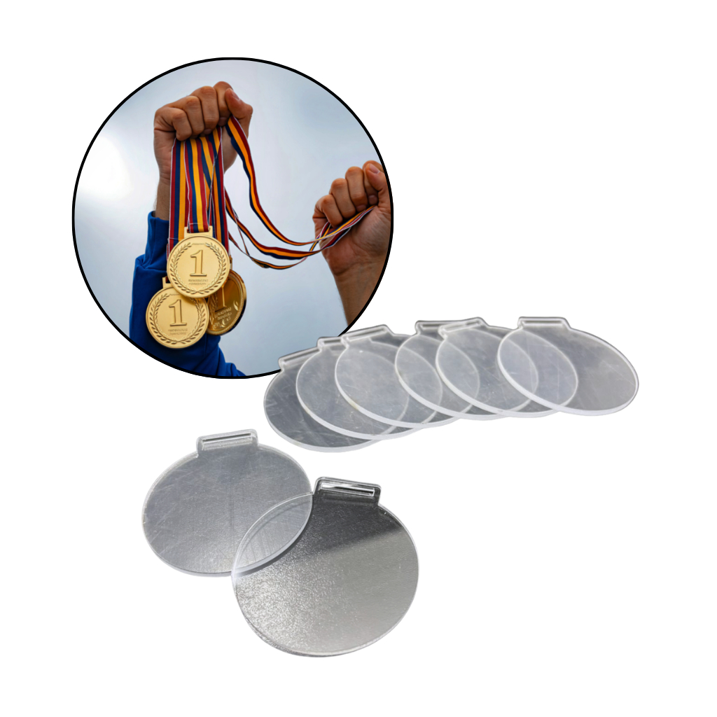 Kit Medalhas de Acrílico Redondas 5cm Cristal Qualidade Premium em Oferta na Shopee