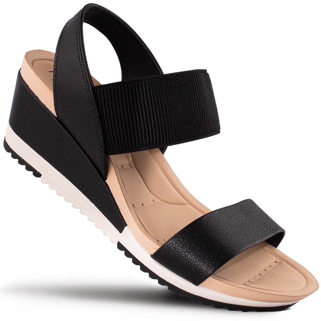 Sandália Modare Anabela Ultraconforto Ortopédica Original 7123 Preto em Oferta na Shopee