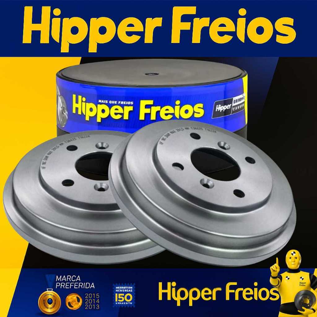 Par Tambor de Freio Traseiro para New Fiesta e Ka Original Hipper Freios 4 Furos Hipper Carbon