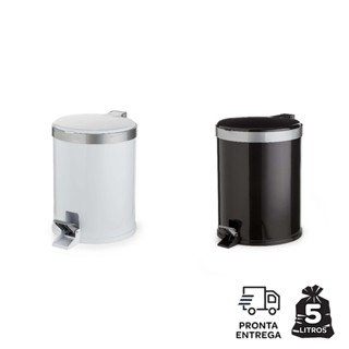 Lixeira Branca Compacta 5 L Pedal Para Banheiro E Cozinha Com Organização Garantida em Oferta na Shopee