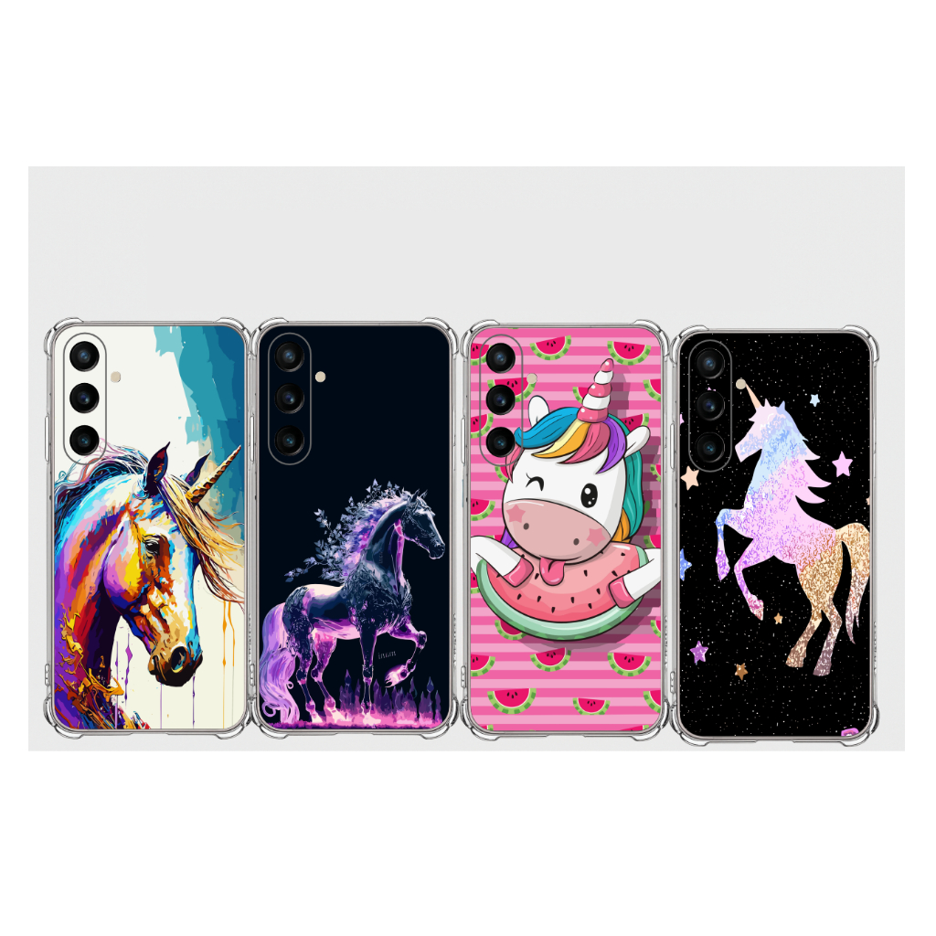 CAPA CAPINHA HEX TPU COMPATÍVEL COM Samsung S23 , S24 FE E S25 FE Capa Tpu Desenhos Unicornio