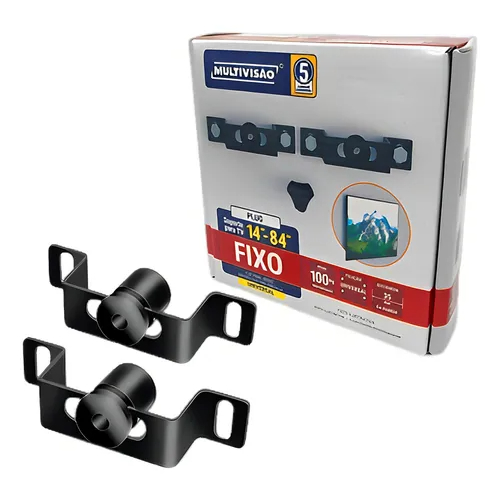 Suporte Fixo Universal para TV 14 a 84 Polegadas | Multivisão PLUG | Até 100kg | Parede ou Rack