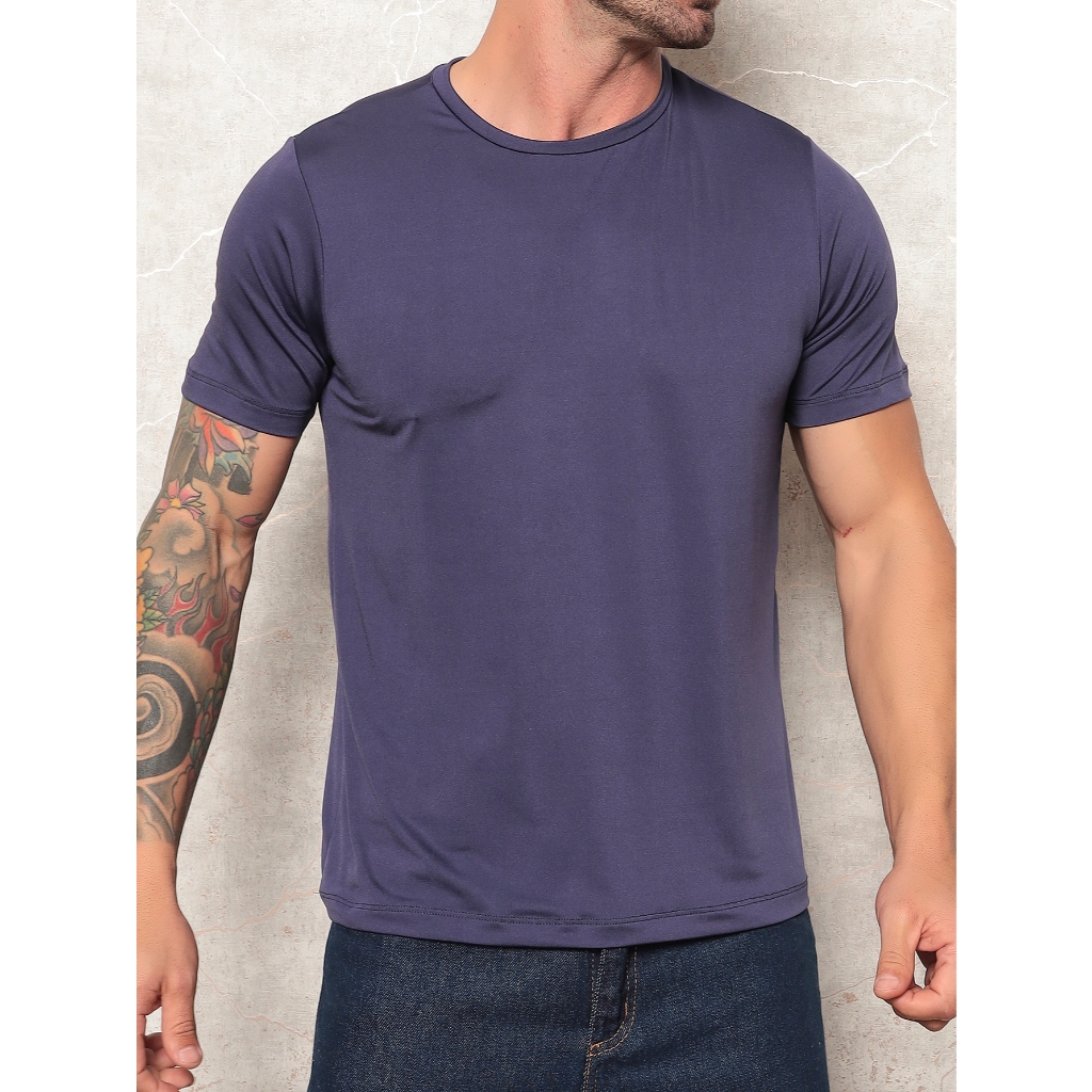 Camiseta Básica Manga Curta Com Elastano Malha Visco Lycra (Malha Fria)