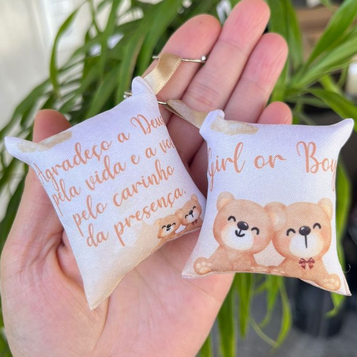 Kit chaveiro almochaveiro CHÁ REVELAÇÃO BEGE NEUTRO mimo lembrancinha