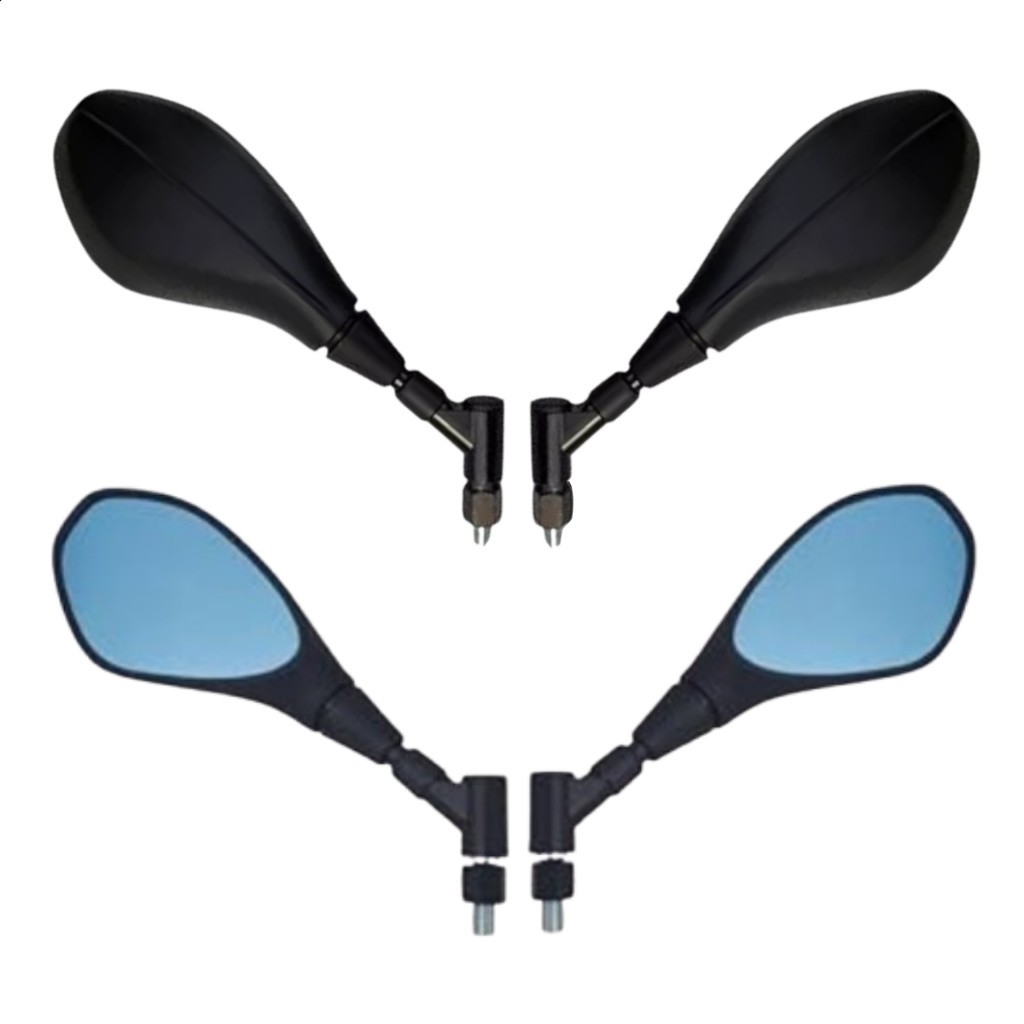 Par Retrovisor LENTE AZUL F800 Bmw Giro Haste Curta 360 Rosca Yamaha (Só Serve Para Motos Yamaha