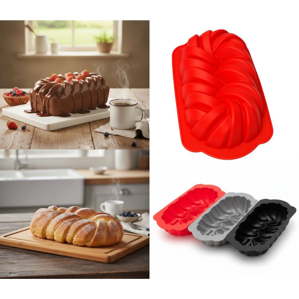Forma De Silicone 23,5x13,5cm Antiaderente Assadeira Multiuso Bolo Pão Forno Air Fryer Micro-ondas Vermelha Cinza Preta em Oferta na Shopee