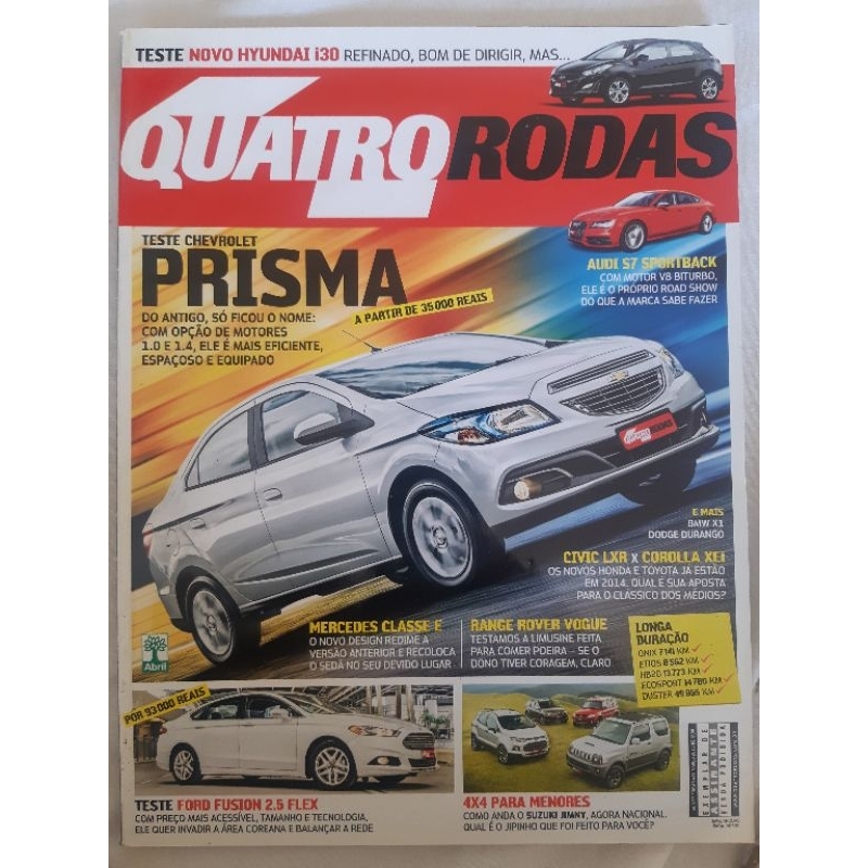 Revista Quatro Rodas MARÇO de 2013 Edição n° 641 – Novo I30. Novo Prisma. Range Rover Vogue. Suzuki Jimny. Audi S7