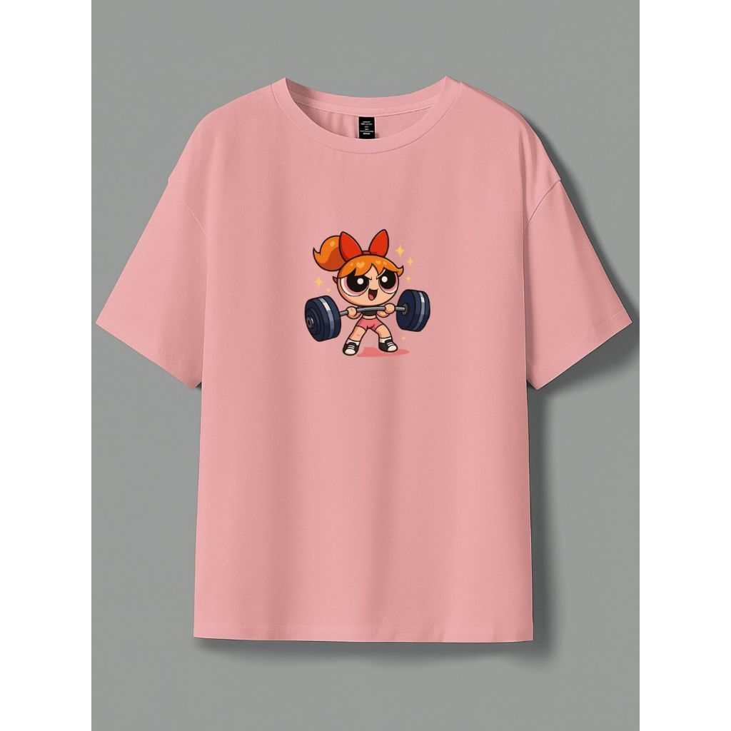 Blusa Meninas Super Poderosas Florzinha Academia Treino Camisa Estampada Algodão Camiseta Esporte