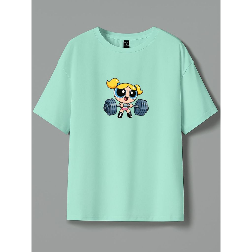 Camiseta Meninas Super Poderosas Lindinha Camisa Desenho Estampada de Academia/Treino Blusa Esporte