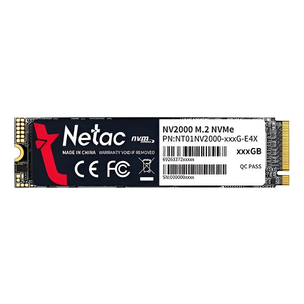 Ssd Netac 512gb Nv2000 Pcie 3 X4 M.2 2280 Nvme 2500/1950 Mb Cor Preto
