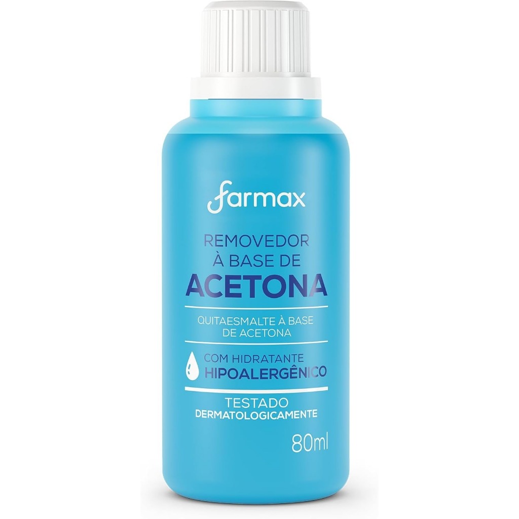 Removedor De Esmalte Farmax Com Acetona 80ml em Oferta na Shopee