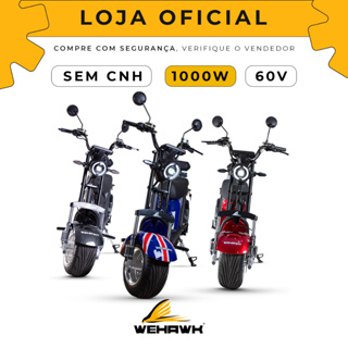 Scooter Elétrica 1000W Bateria 20Ah 60V WeHawk WX-11  2 Lugares e Cores Diversas em Oferta na Shopee