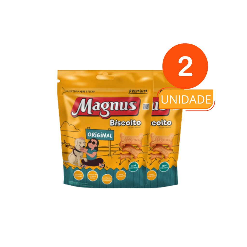 Kit 2 Unidades Petisco para Cães Magnus Original Biscoito 2x1KG em Oferta na Shopee