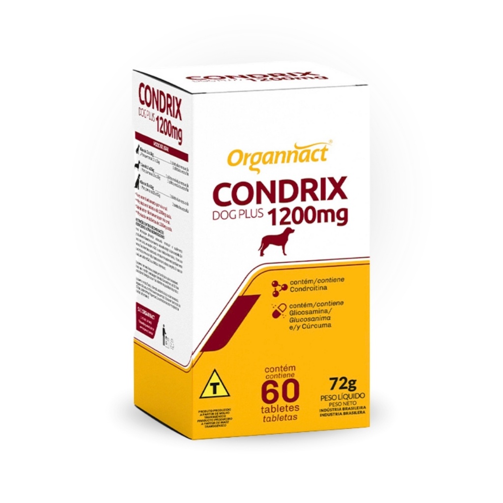 Condrix® Dog Plus 1200mg | Organnact 60 Tabs - Suplemento Alimentar Condroitina para Cães