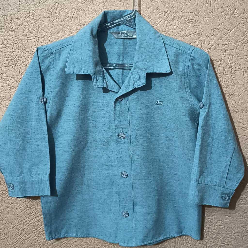 Camisa Social Infantil Masculina Atual Boy's Tamanho 1 ano - Camisa Social Bebê