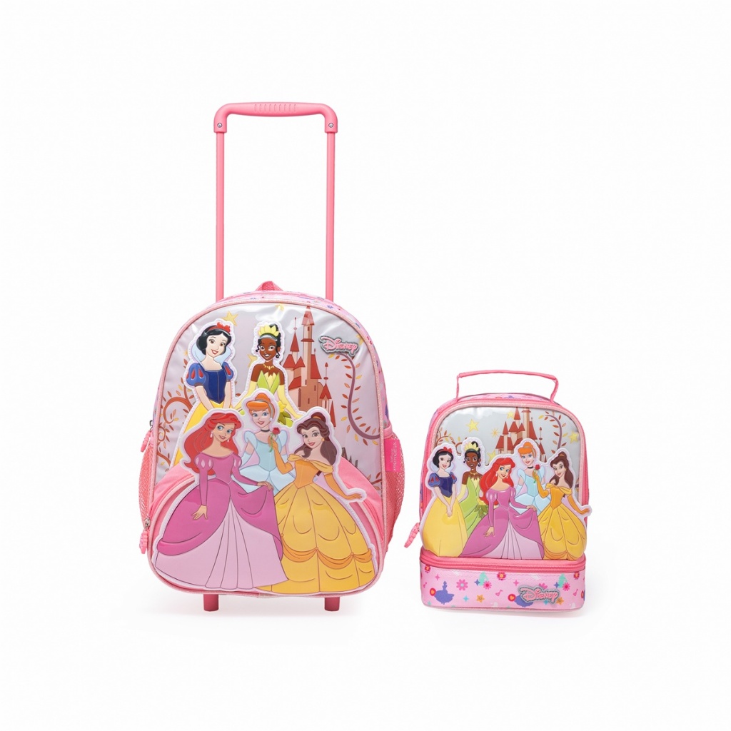 Kit Mochila de Rodinhas Princesas Pré Escolar Feminina Disney em Oferta na Shopee