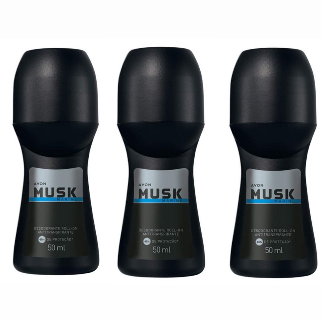 Roll On Musk Marine Avon Kit com 3/5/9 unidades (50 ml cada)- PRODUTO ORIGINAL
