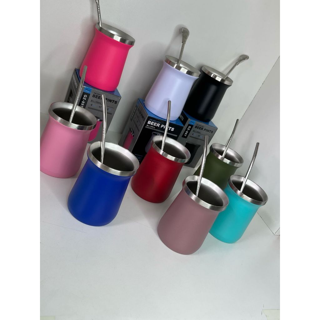 COPO CUIA TERMICO COM CANUDO/BOMBA PARA TERERE E CHIMARRÃO 240ML em Oferta na Shopee