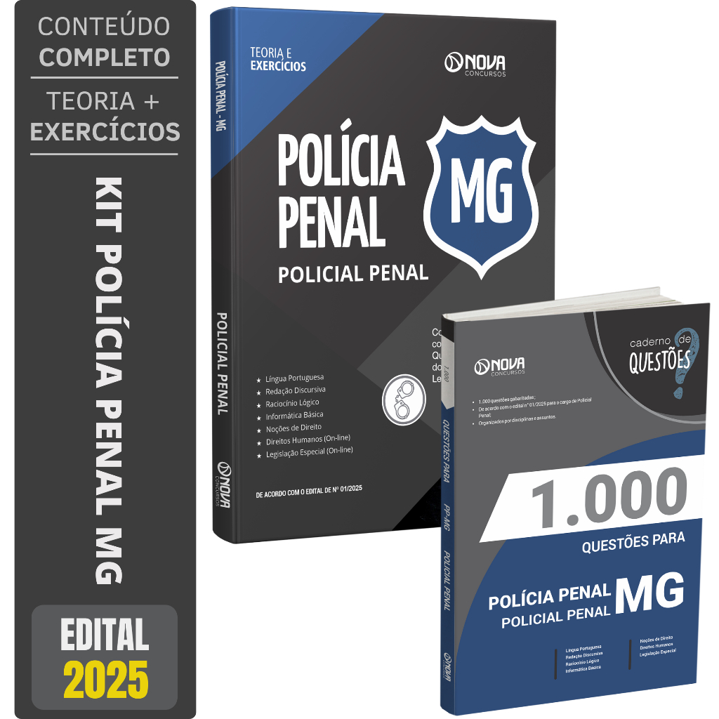 Imagem KIT Apostila AGEPEN MG - Polícia Penal + Caderno de Questões