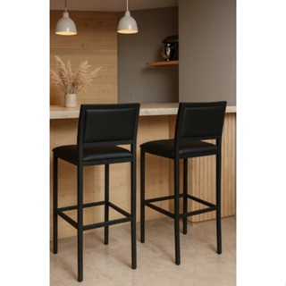 Banqueta Viena Alta com Encosto Assento Corino e Estrutura Em Aço Carbono Diversas Cores em Oferta na Shopee