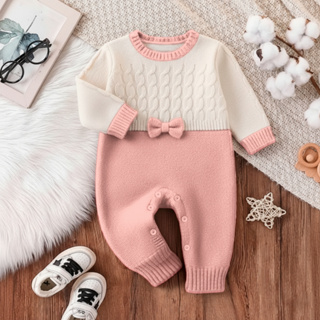 Macacão Tricô Bebê Menina Luxo Maternidade RN Detalhe em Laço em Oferta na Shopee