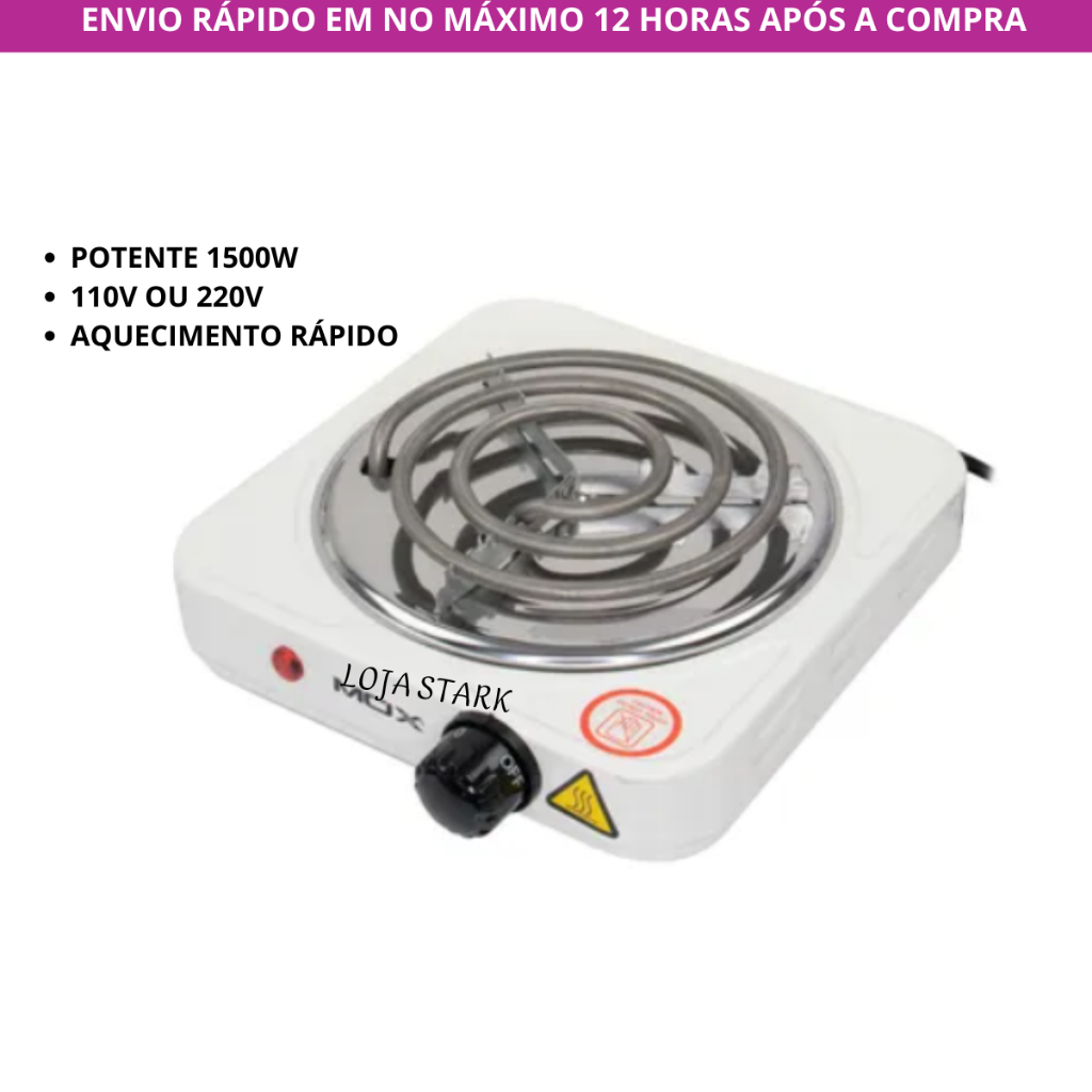 Fogareiro Elétrico Fogão Elétrico Potente 1 Boca 110V ou 220V Branco em Oferta na Shopee