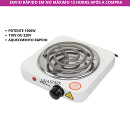 Fogareiro Elétrico Fogão Elétrico Potente 1 Boca 110V ou 220V Branco