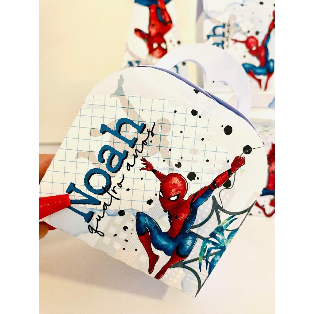 KIT LEMBRACINHA PERSONALIZADO - LEMBRANCINHA DE ANIVERSÁRIO HOMEM ARANHA - PAPELARIA PEGUE E MONTE