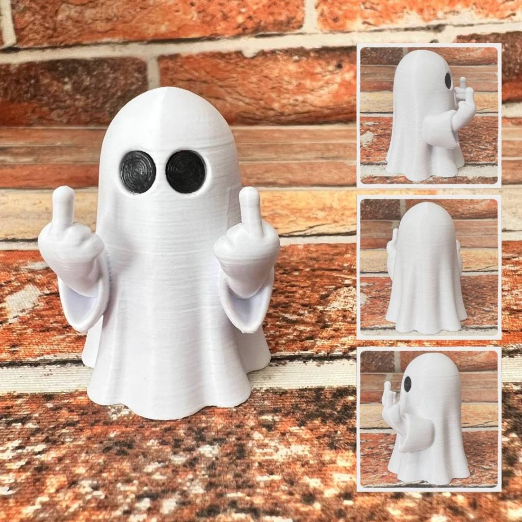 Mini Fantasma Dedo Do Meio Enfeite Halloween Colecionável Impressão 3D em Oferta na Shopee