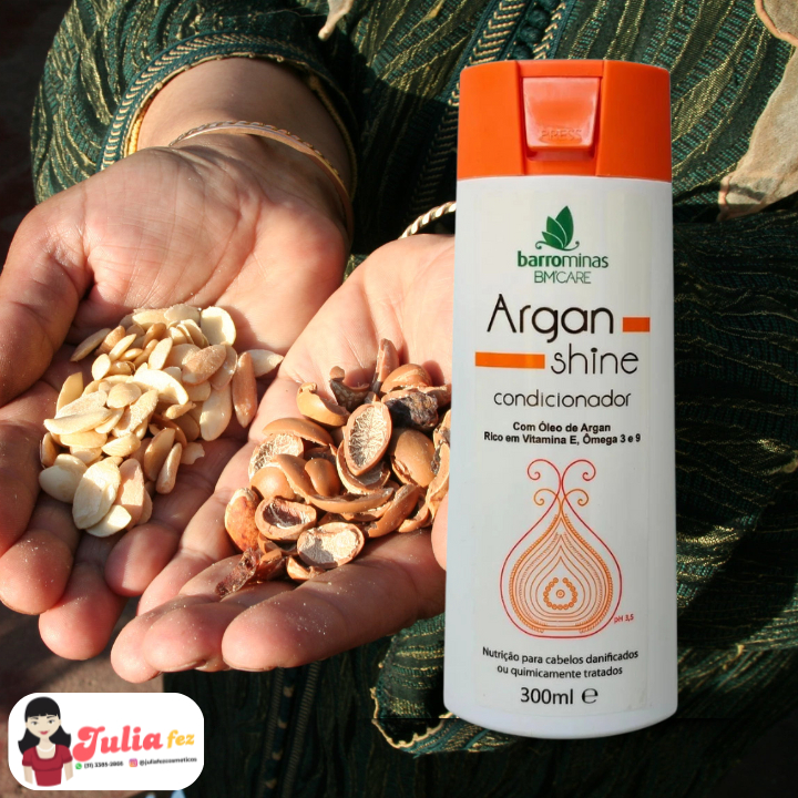 Condicionador Barrominas Argan Shine Com Óleo de Argan, Vitamina E, Ômega 3 e 9 pH3,5 300ml