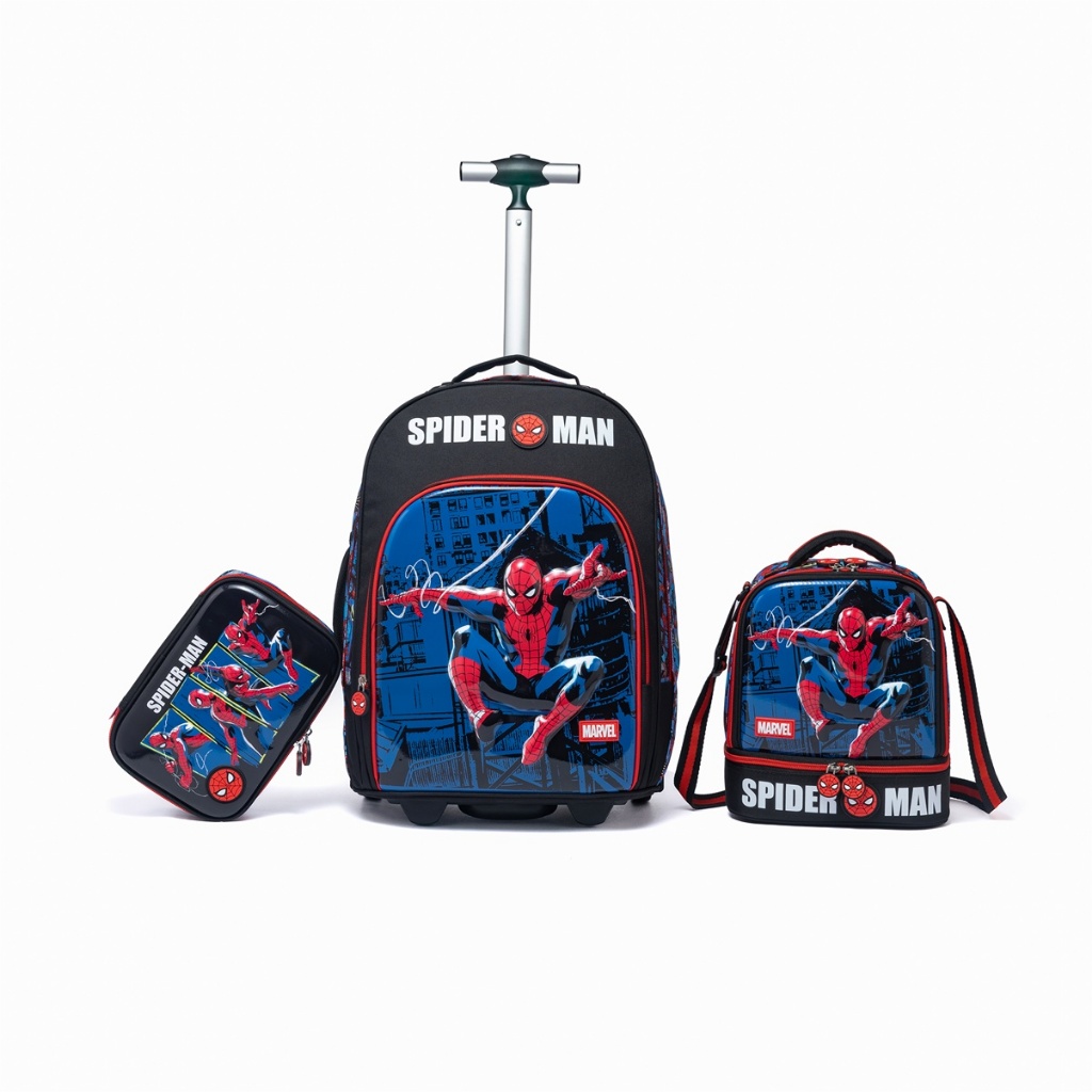 Kit Mochila Rodinhas Homem Aranha Escolar Infantil Lancheira Estojo Marvel em Oferta na Shopee