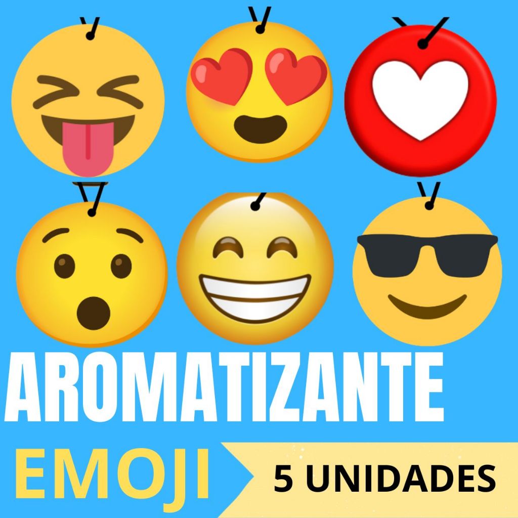 KIT 5 Aromatizantes Cheirinhos De Emoji Para Carro em Oferta na Shopee
